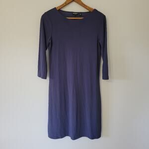 Effortless Style Basic Dress Blue XS